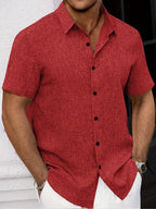 Men’s Lightweight Classic Short Sleeve Shirt – Perfect Summer Top Red