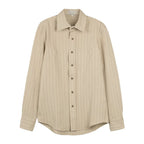 Men’s Vertical Stripe Button-Up Long Saleeve Dress Shirt