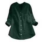 Women’s Relaxed Fit Button Shirt Blouse for Summer Styling Green