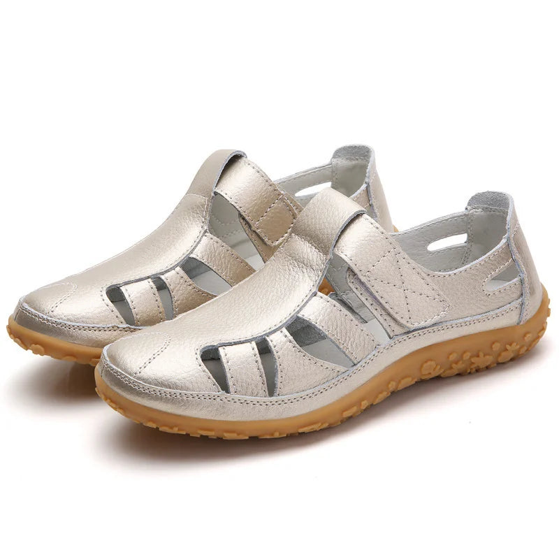 Women’s Casual Cutout Walking Sandals for Spring and Summer Golden