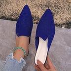 Women’s Knitted Flat Mules – Everyday Footwear Royal Blue