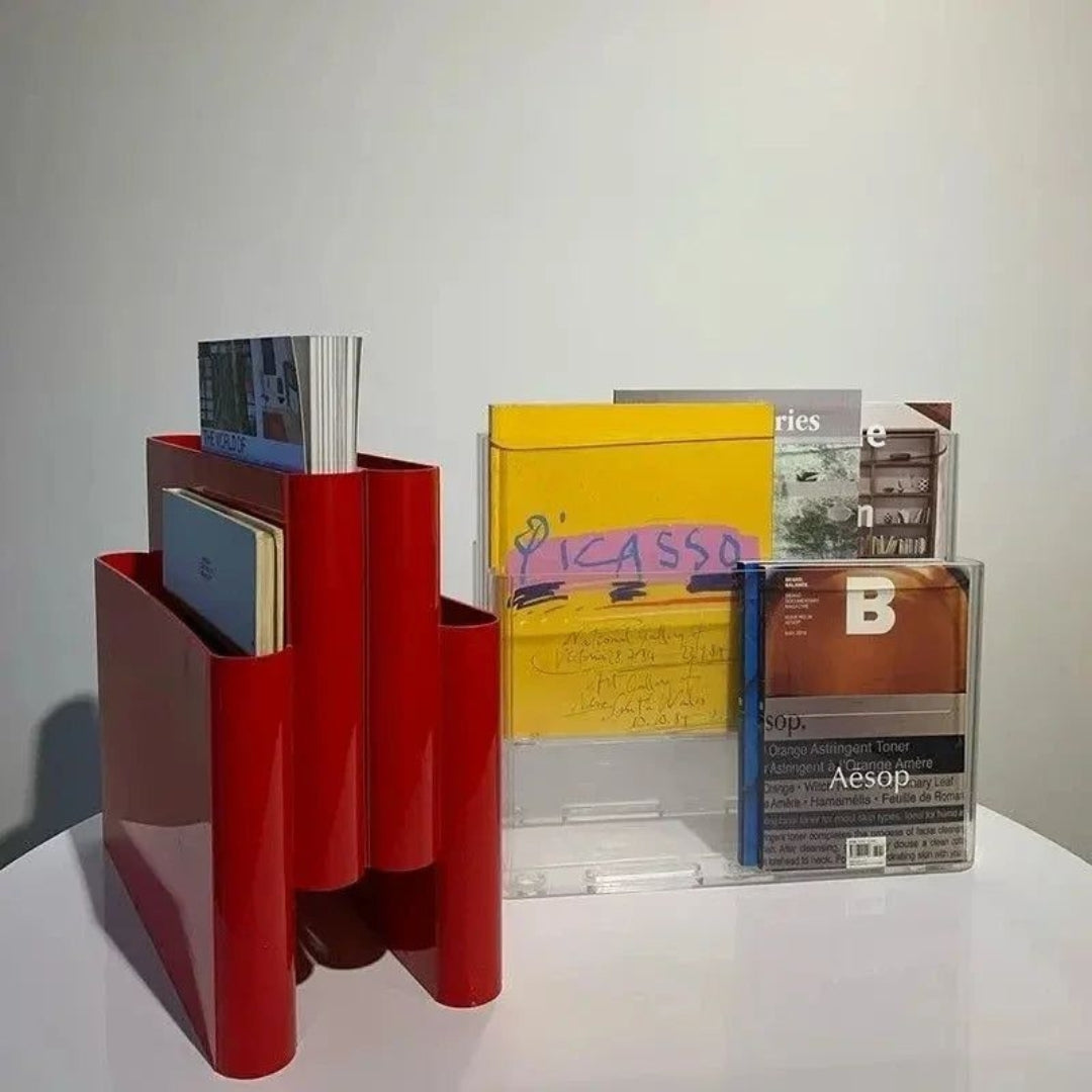 Modern Magazine Rack | Stylish Storage for Living Rooms Red