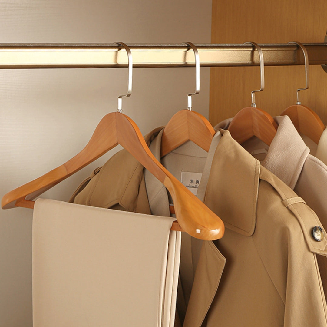 Premium Wooden Clothes Hangers for Stylish Wardrobes Homes