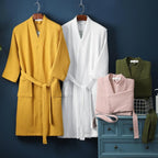 Elegant Waffle Bathrobe with V-Neck Cut for Spa-Like Comfort
