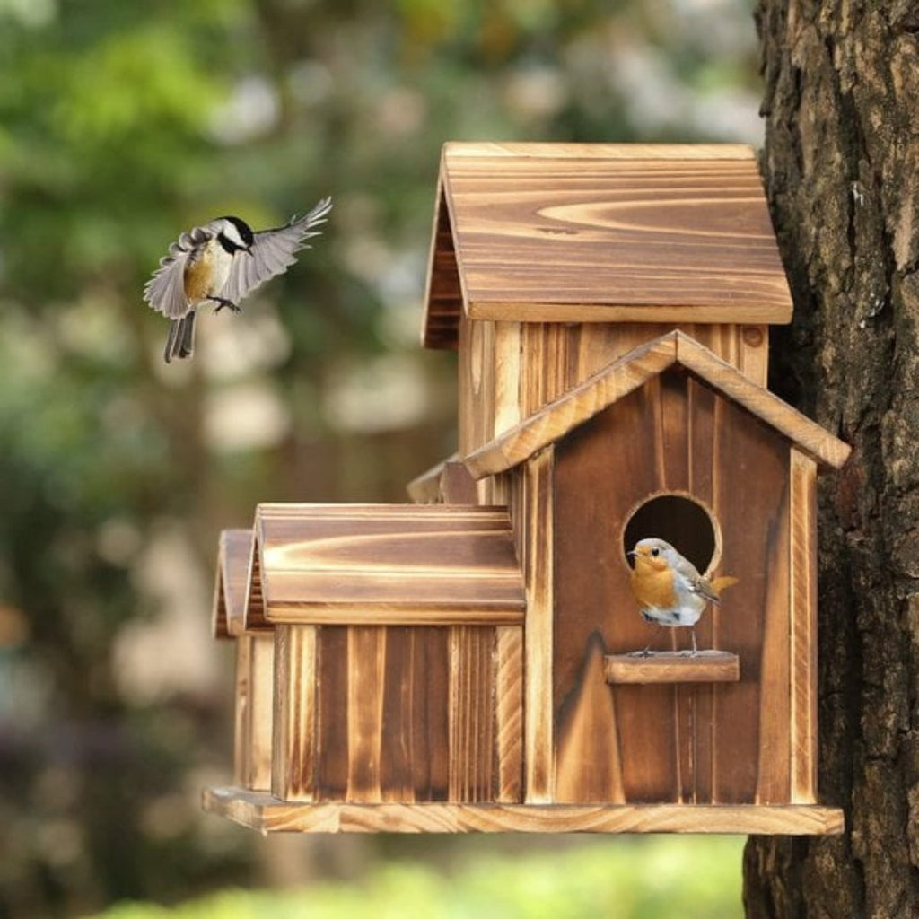 Charming Yard Birdhouse with Decorative Architectural Form