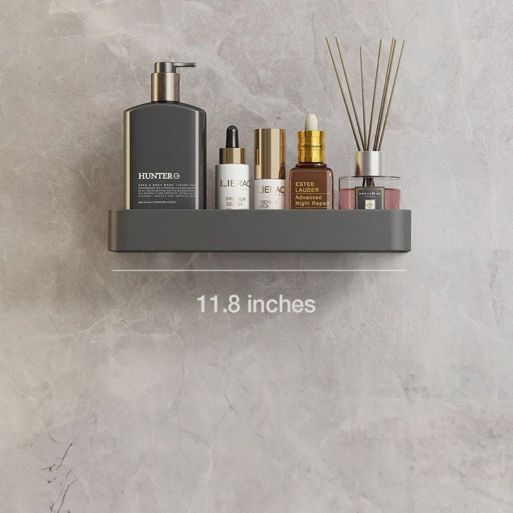 Modern Slim Wall Shelf with Adhesive Mount and Towel Bar 30 cm