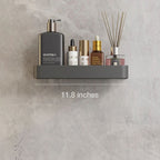 Modern Slim Wall Shelf with Adhesive Mount and Towel Bar 30 cm