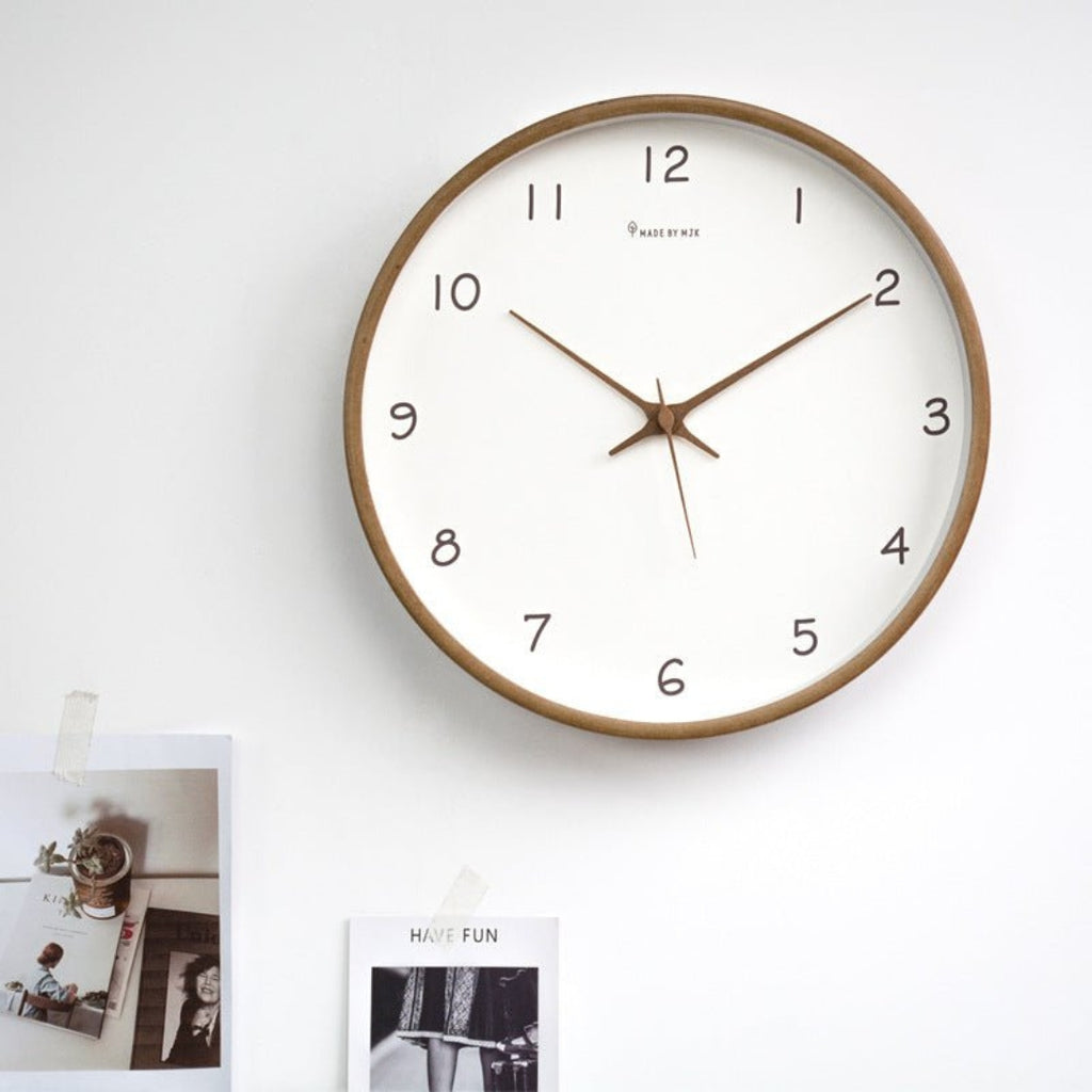 Minimal Wooden Wall Clock | Silent Wall Decor for Home