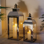 Timeless Stainless Steel Lantern Set | Stylish Room Accent Set (2pieces)