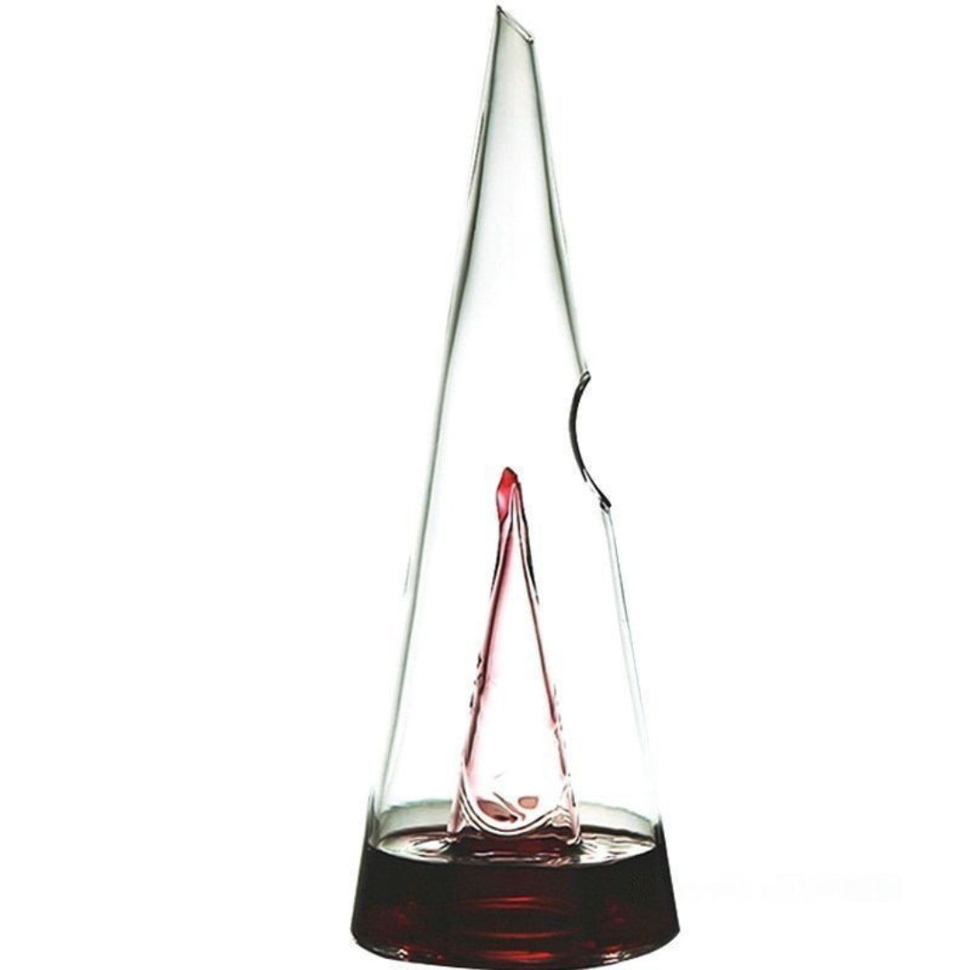 Modern Wine Decanter Carafe | Conical Glass Design Serve