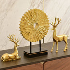 Elegant Round Resin Figurine | Subtle Luxury Home Accent Gold L