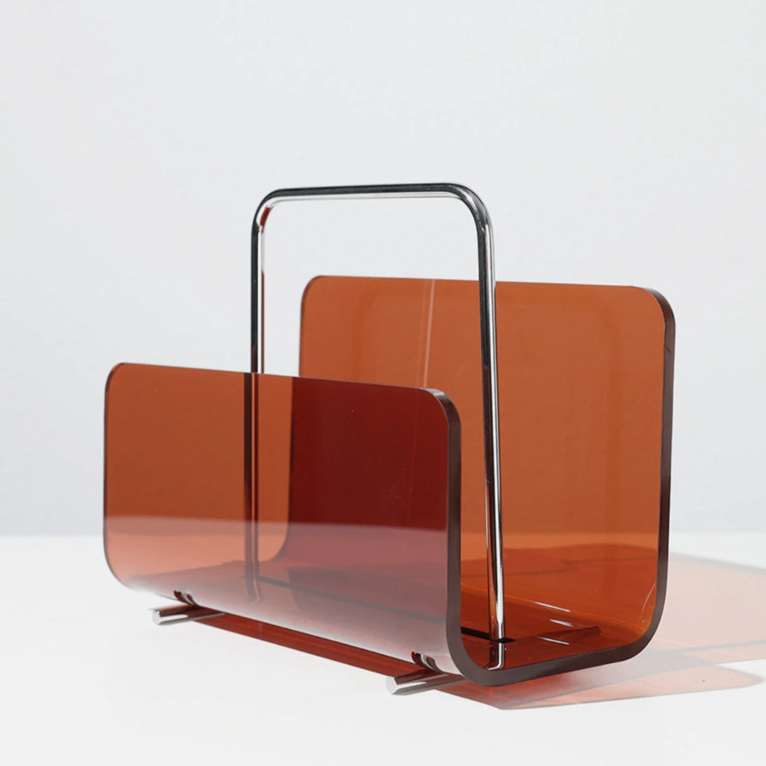 Clear Acrylic Magazine Rack as Portable Bookshelf Stand