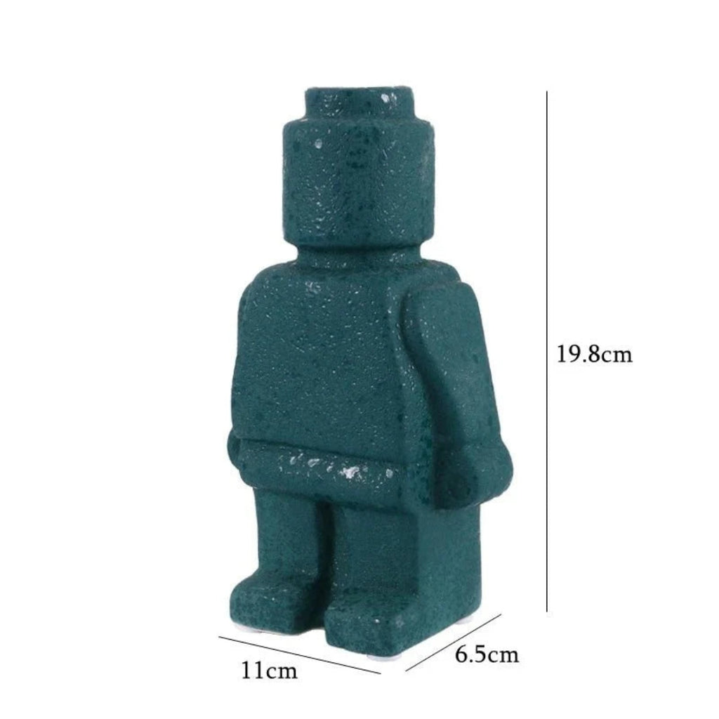 Playful Ceramic Robot Vase for Modern Home Decor Accent