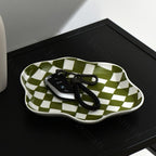 Contemporary Checkered Ceramic Storage Tray | Modern Living