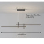 Sleek LED Linear Pendant Light | Adjustable Dimmable Mode