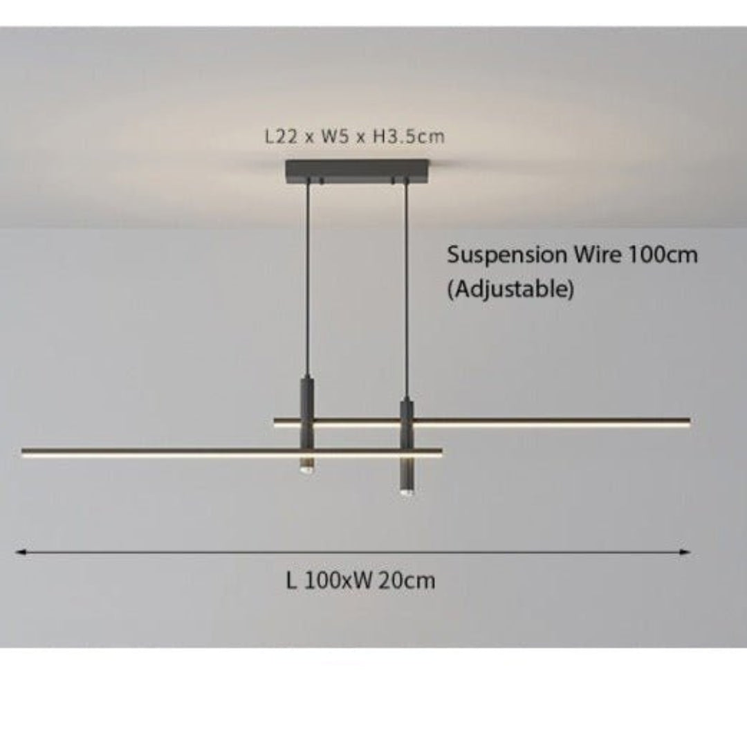 Sleek LED Linear Pendant Light | Adjustable Dimmable Mode