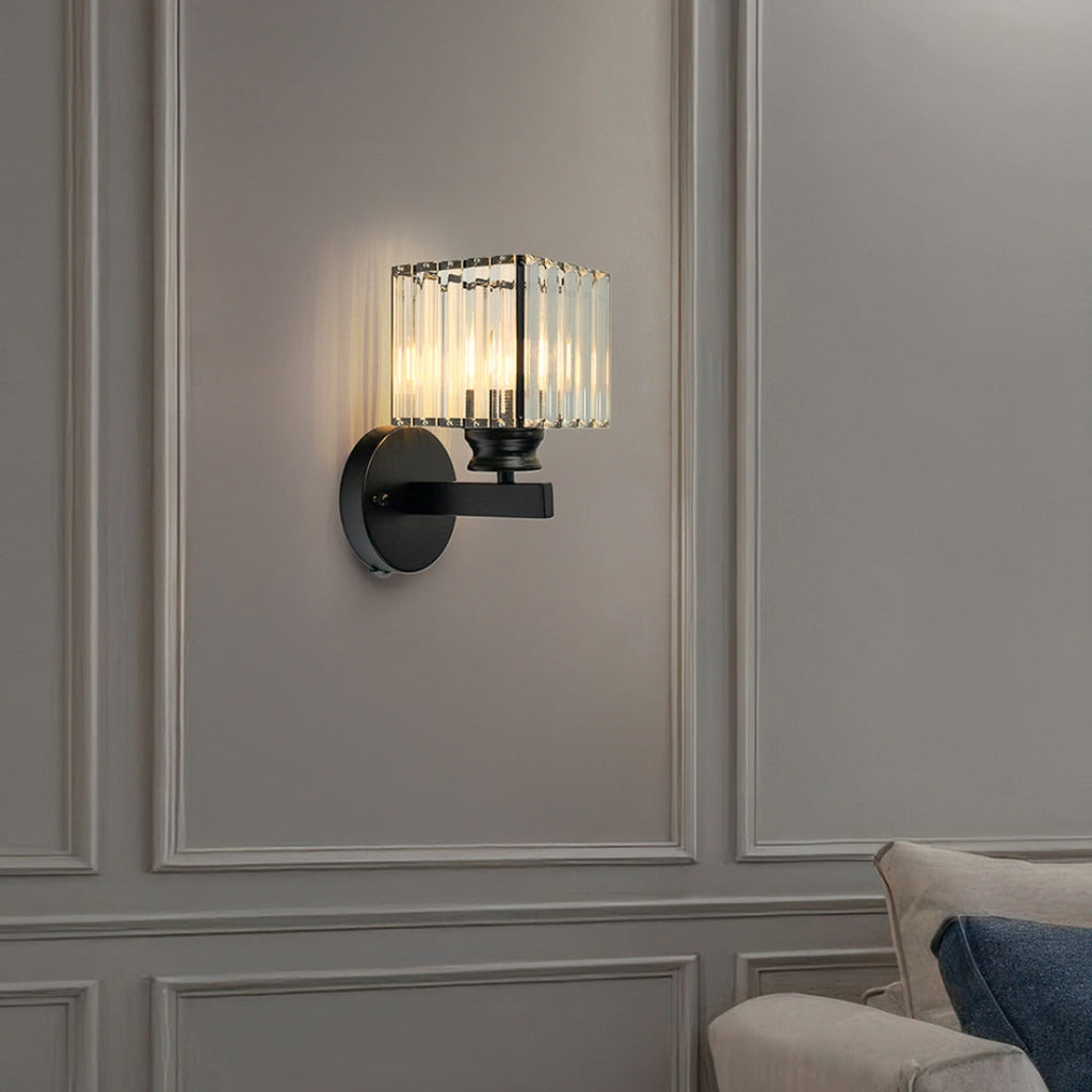 Elegant Crystal Wall Light Fixture | Round or Square Design