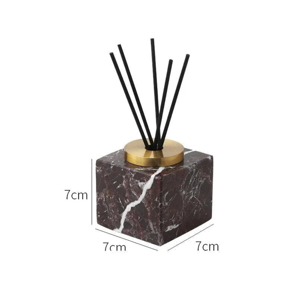 Elegant Handmade Marble Diffuser Living Room Accent Decor Burgundy