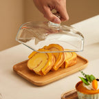 Wooden Glass Butter Dish | Modern Table Presentation Style