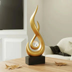 Abstract Flame Sculpture Ornament - Creative Ceramic Decor Gold
