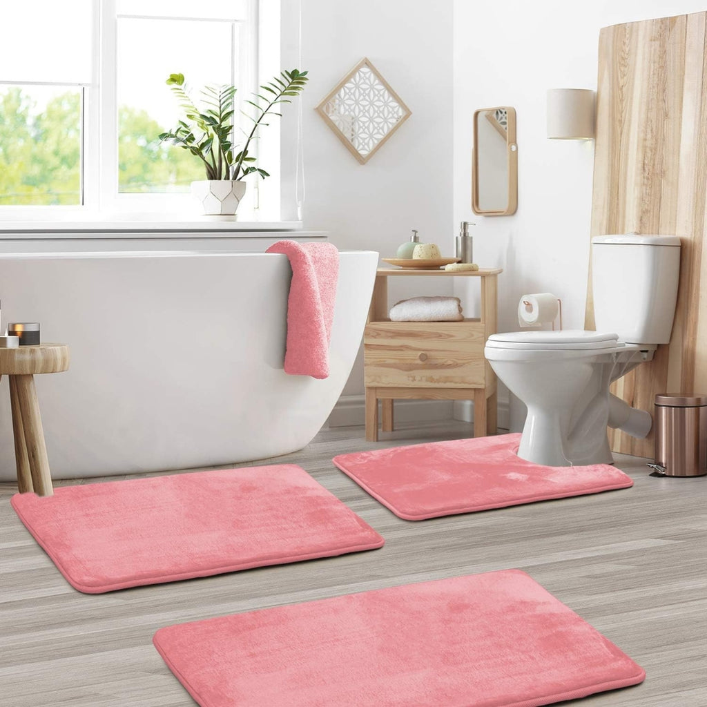 Ergonomic Bathroom Accessory Set | Supportive Comfort Use Pink