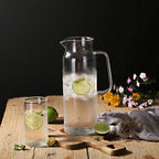 Elegant Glass Water Pitcher with Heat Resistant Steel Lid 1.2 Litre