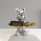 Elegant Bear Statue with Tray for Jewelry and Keys Holder 7