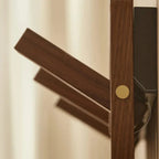 Walnut Wooden Wall Coat Rack | Minimalist Foldable Hooks