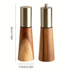 Classic Wooden Salt Shaker Pepper Mill Set for Kitchen Use