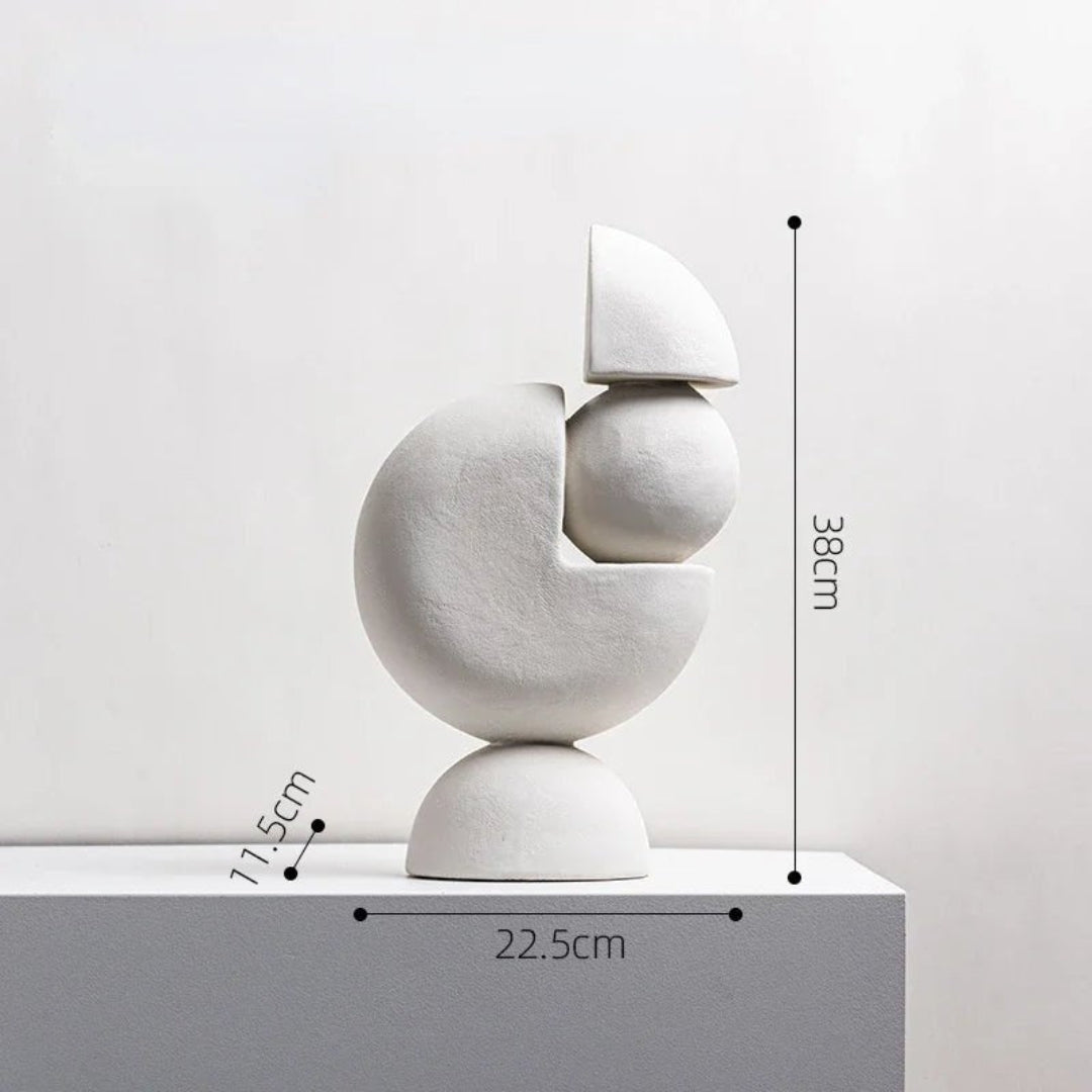 Architectural Geometric Resin Sculpture for Home Display