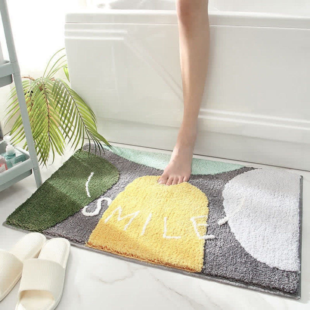 Plush Absorbent Bath Rug with Secure Non Slip Backing Grip