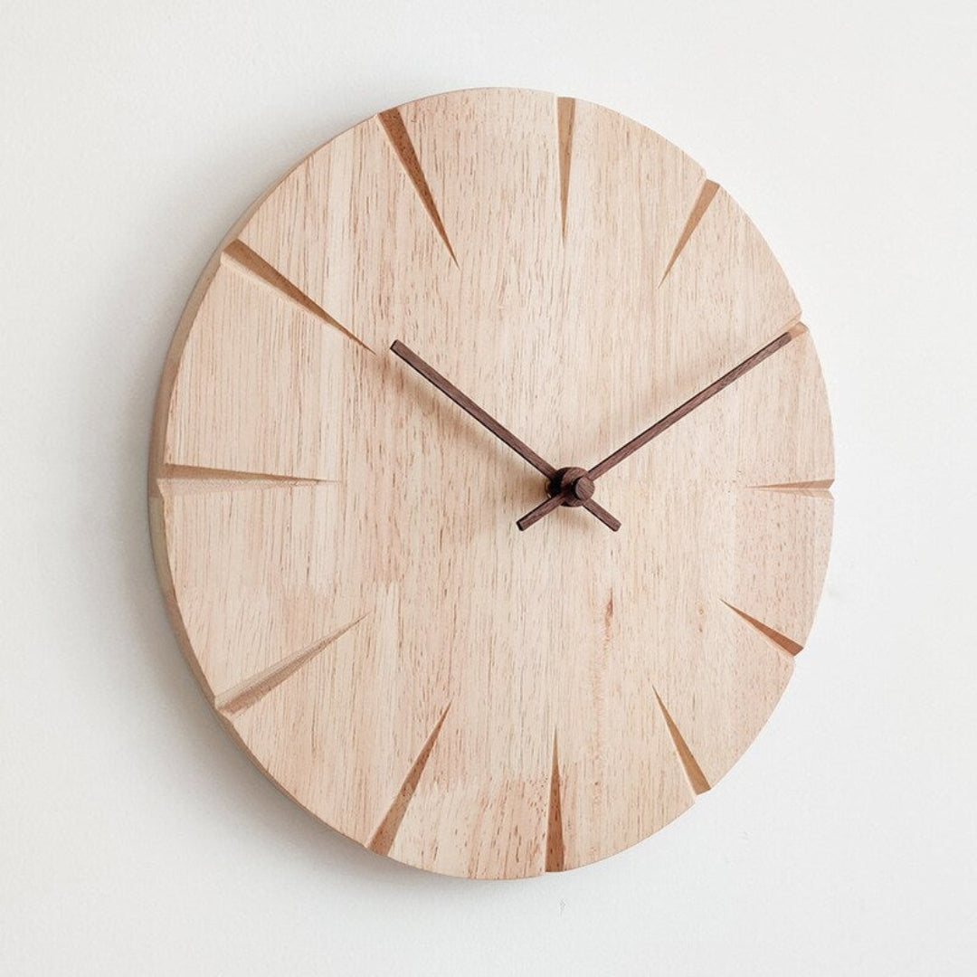 Silent Wooden Wall Clock | Contemporary Home Accent Decor
