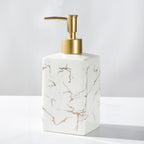 Minimalist Marble Ceramic Soap and Shampoo Dispenser Pump White