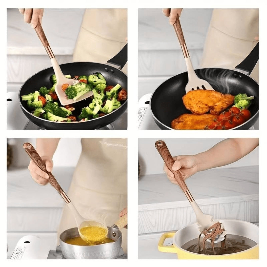 Contemporary Silicone Kitchen Utensil Set for Home Chefs