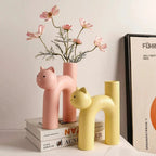 Minimalist H Shaped Cat Vase | Sculptural Ceramic Decor