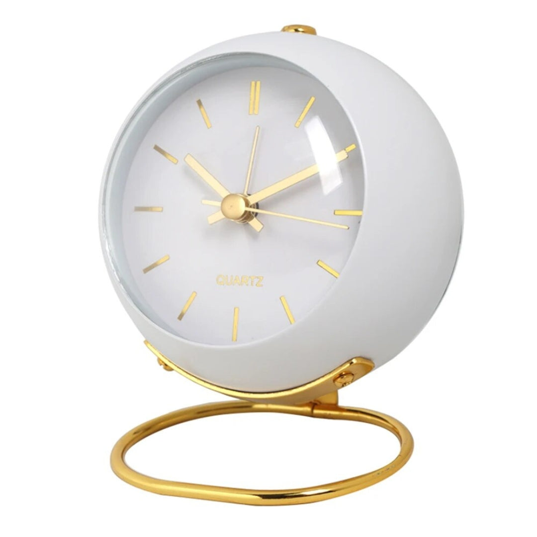 Modern Electronic Table Clock | Stylish Interior Timepiece Off-White