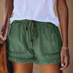 Women’s Stylish High-Waisted Denim Shorts for Trendy Looks Green