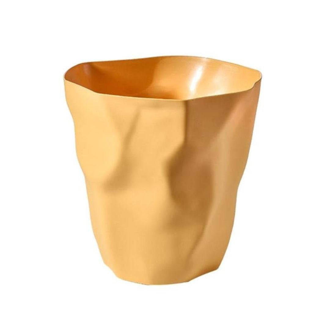 Sculptural Irregular Trash Can | Modern Space Accent Use Yellow