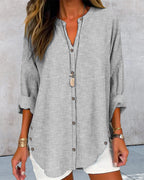 Women’s Relaxed Striped Button Blouse – Casual Summer Top