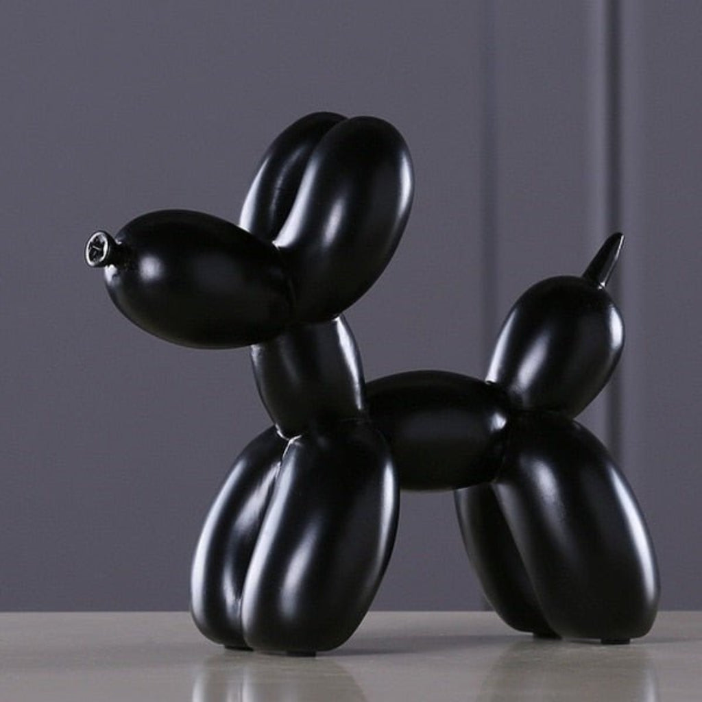 Iconic Chrome Balloon Dog Sculpture | Gallery Style Accent Black
