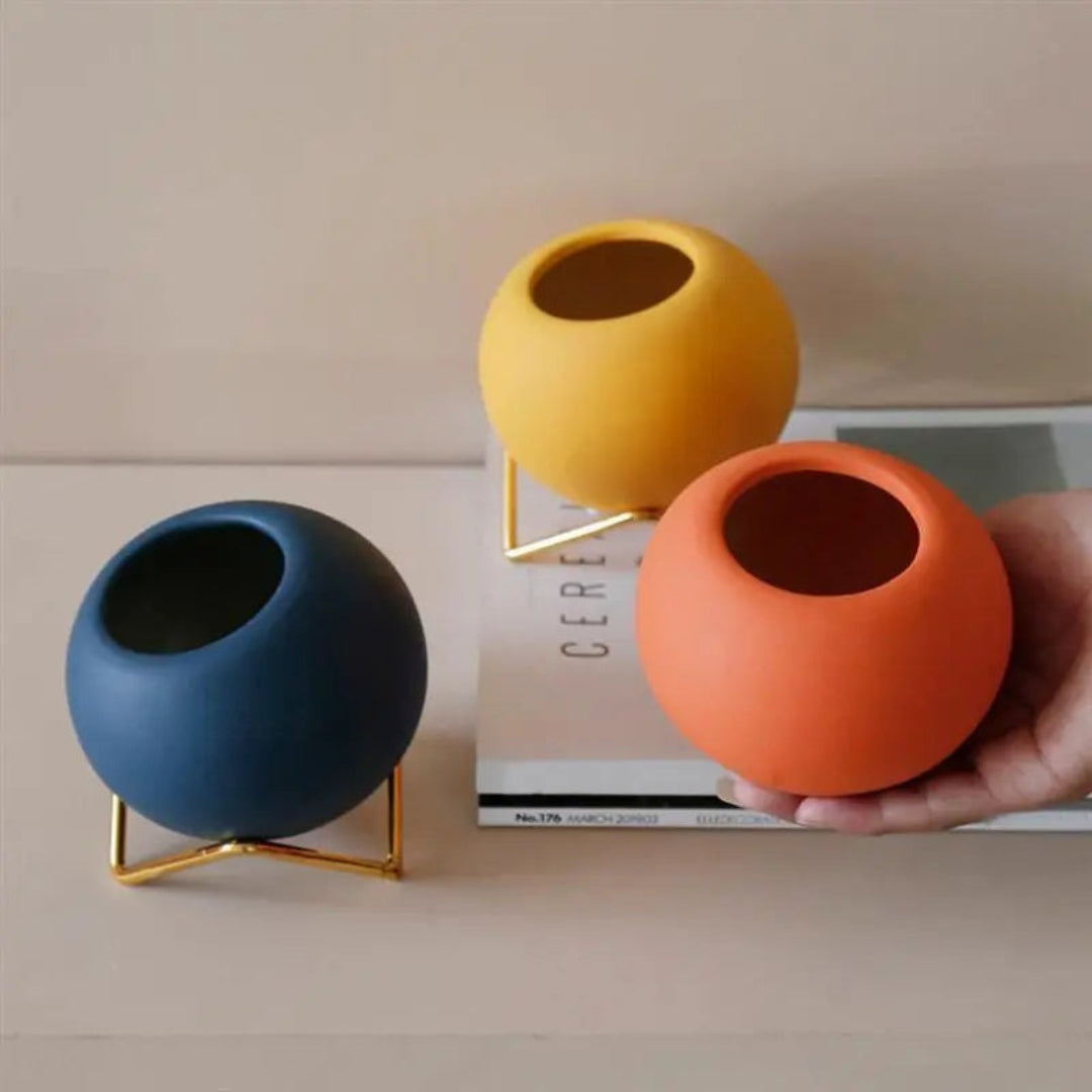 Modern Ceramic Plant Pot with Stand | Stylish Display Accent