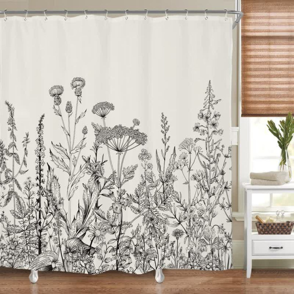Rustic Waterproof Shower Curtain for Rural Bathroom Decor