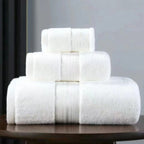 Premium Bath Towel Set for High Absorbency Daily Care Use White 3-piece towel set