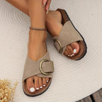 Women’s Cork Mules with Buckle Closure – Everyday Footwear