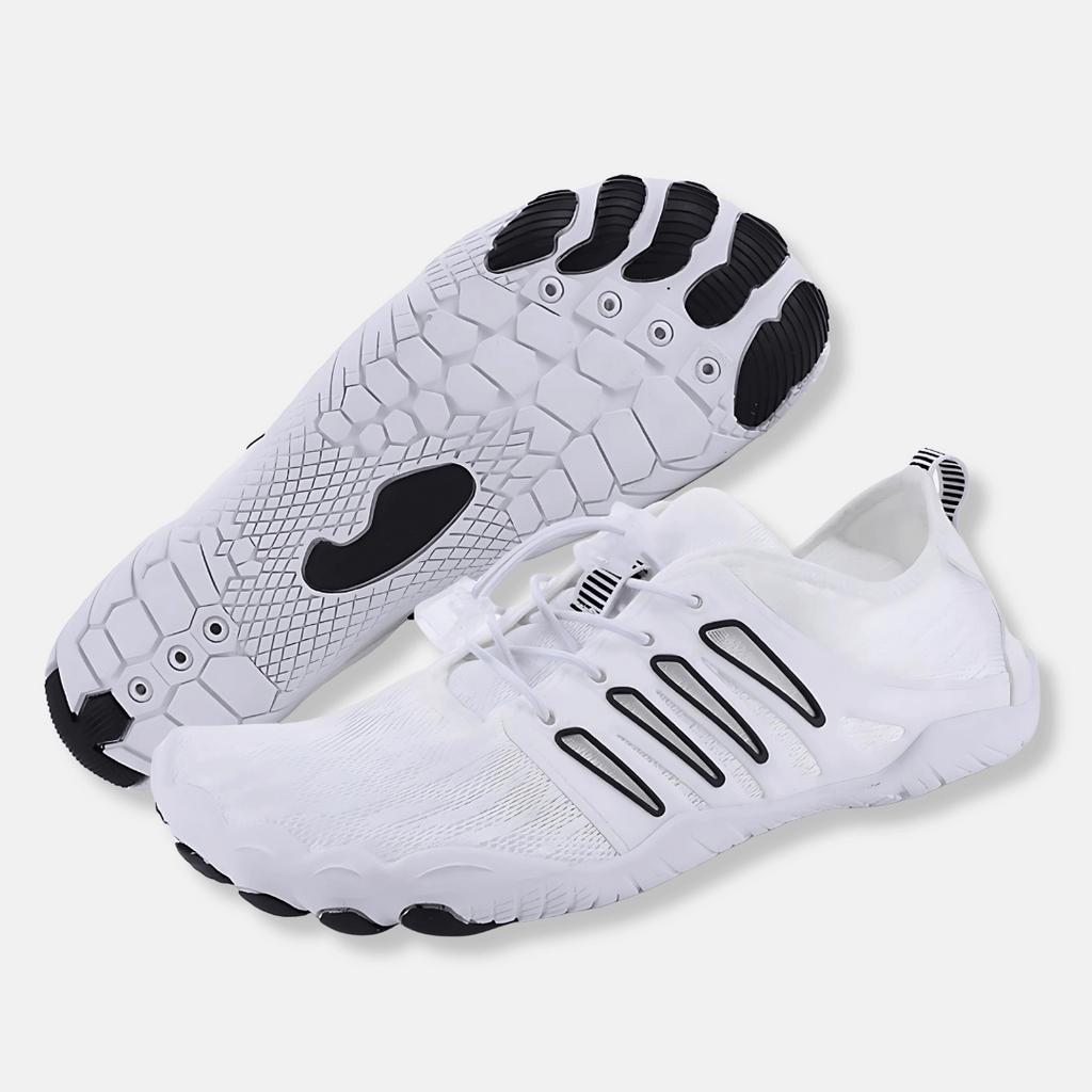 Unisex's Lightweight Quick Dry Barefoot Aqua Shoes – Water Ready Footwear White Black