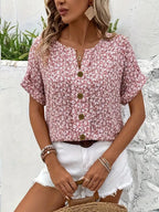 Women’s Chic Floral Summer Print Blouse – Casual Everyday Top