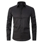 Men’s Comfortable Wrinkle-Resistant Button-Up Shirt Black