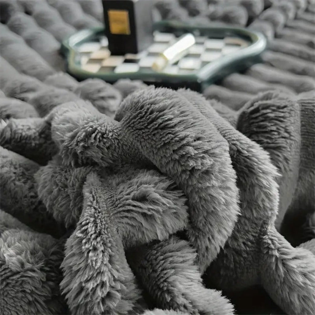 Plush Ribbed Blanket for Cozy Warmth and Daily Comfort Use