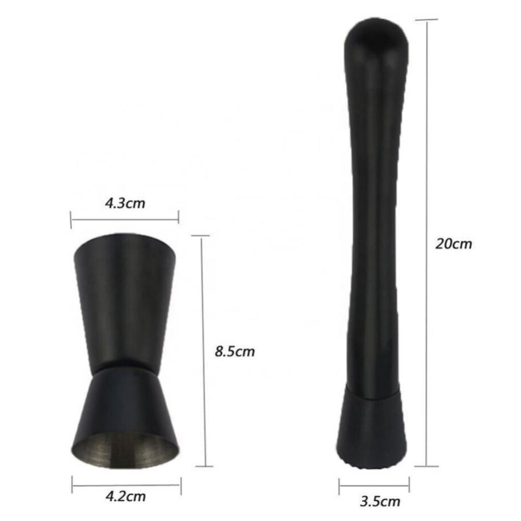 Black Matte Cocktail Shaker Set | Modern Mixology Set Tools