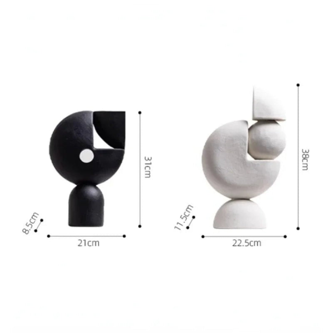 Architectural Geometric Resin Sculpture for Home Display